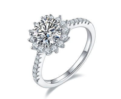 1.5CT Shining Sunflower Moissanite Ring