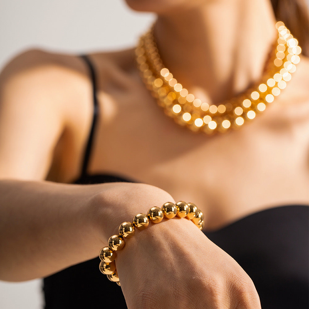 18k gold plated bracelet necklace