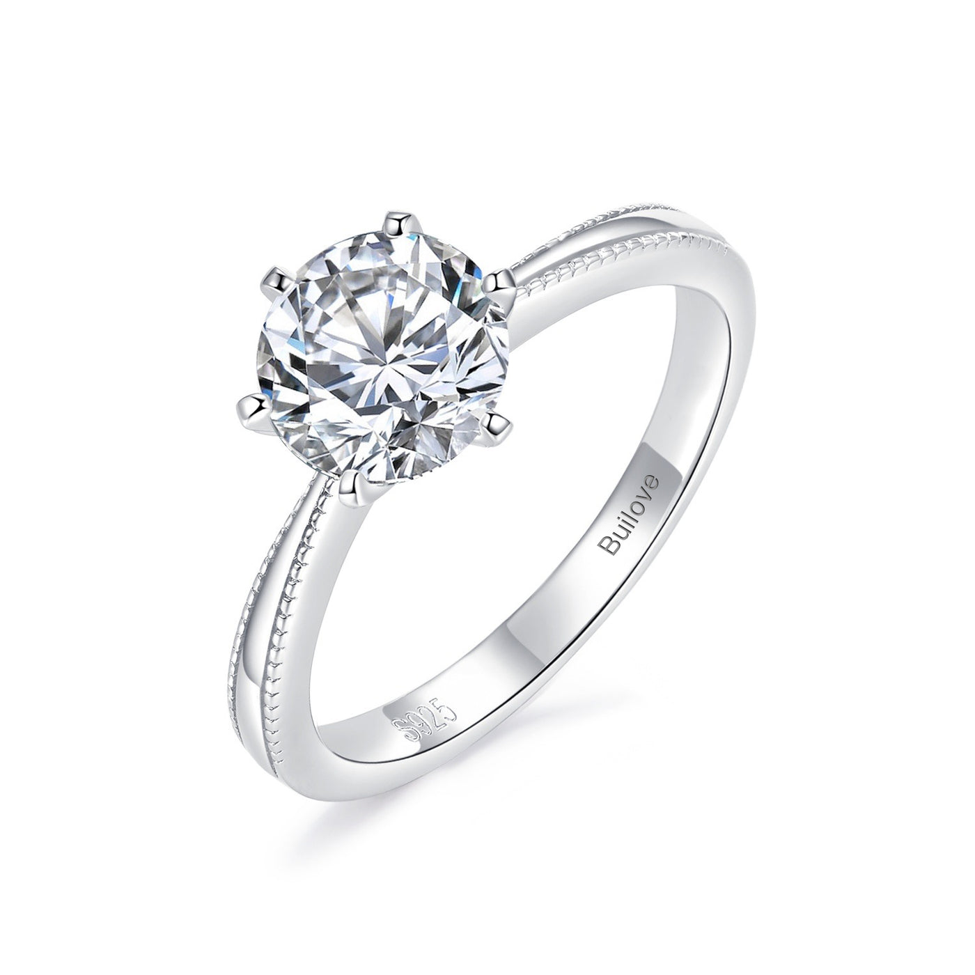 1/2/3CT 6-Prong Special Edition Moissanite Ring Customizable Exclusive Name