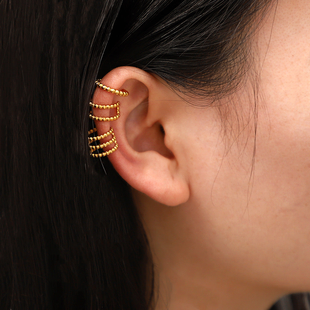 18k gold-plated clip earrings