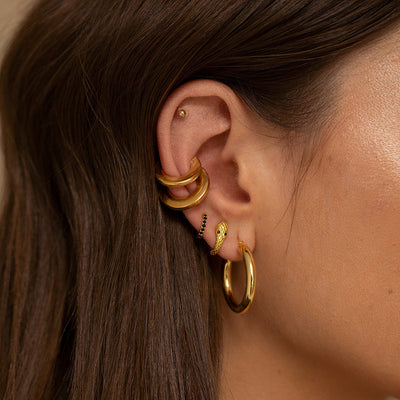 18k gold-plated clip earrings