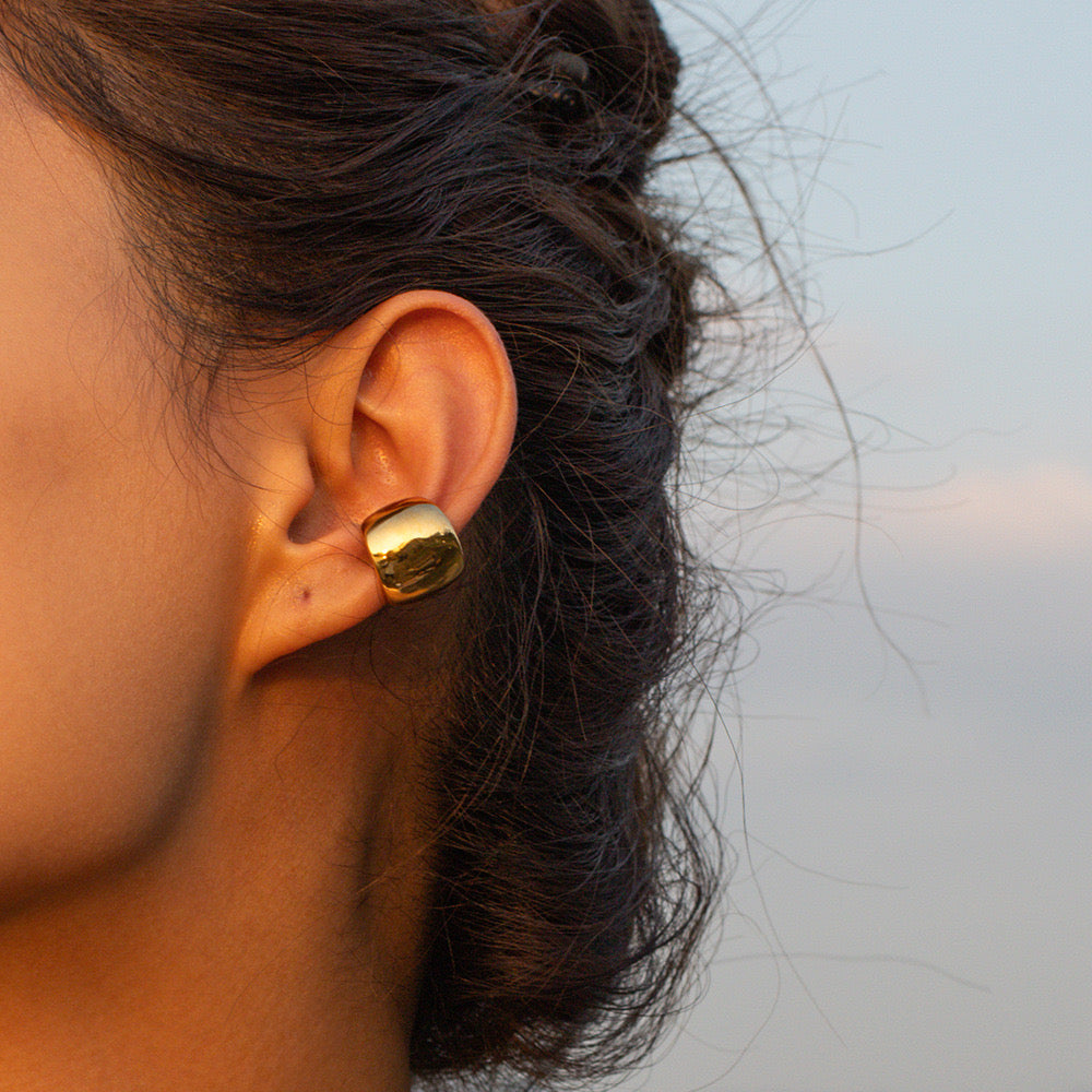 18k gold-plated clip earrings