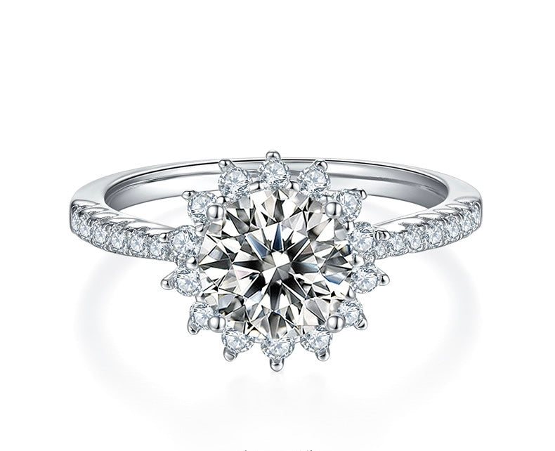 1.5CT Shining Sunflower Moissanite Ring