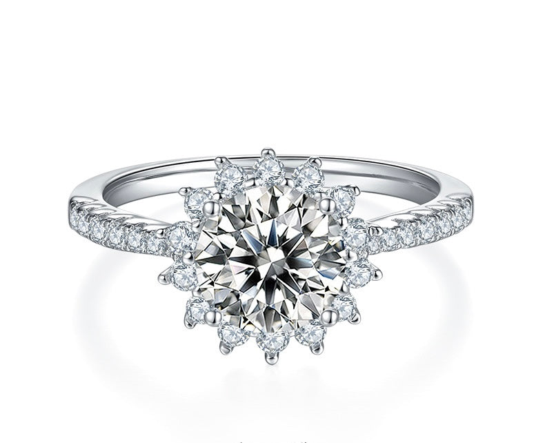 1.5CT Shining Sunflower Moissanite Ring