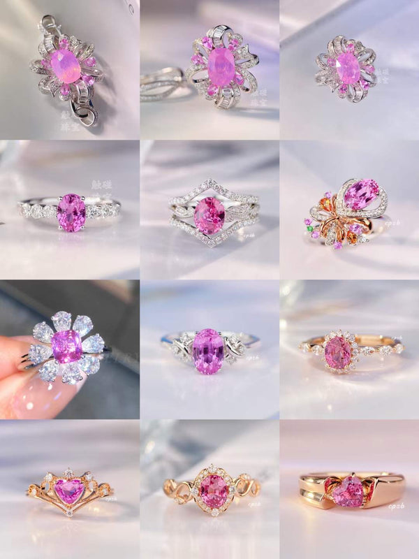 Natural gemstone rings Customizable
