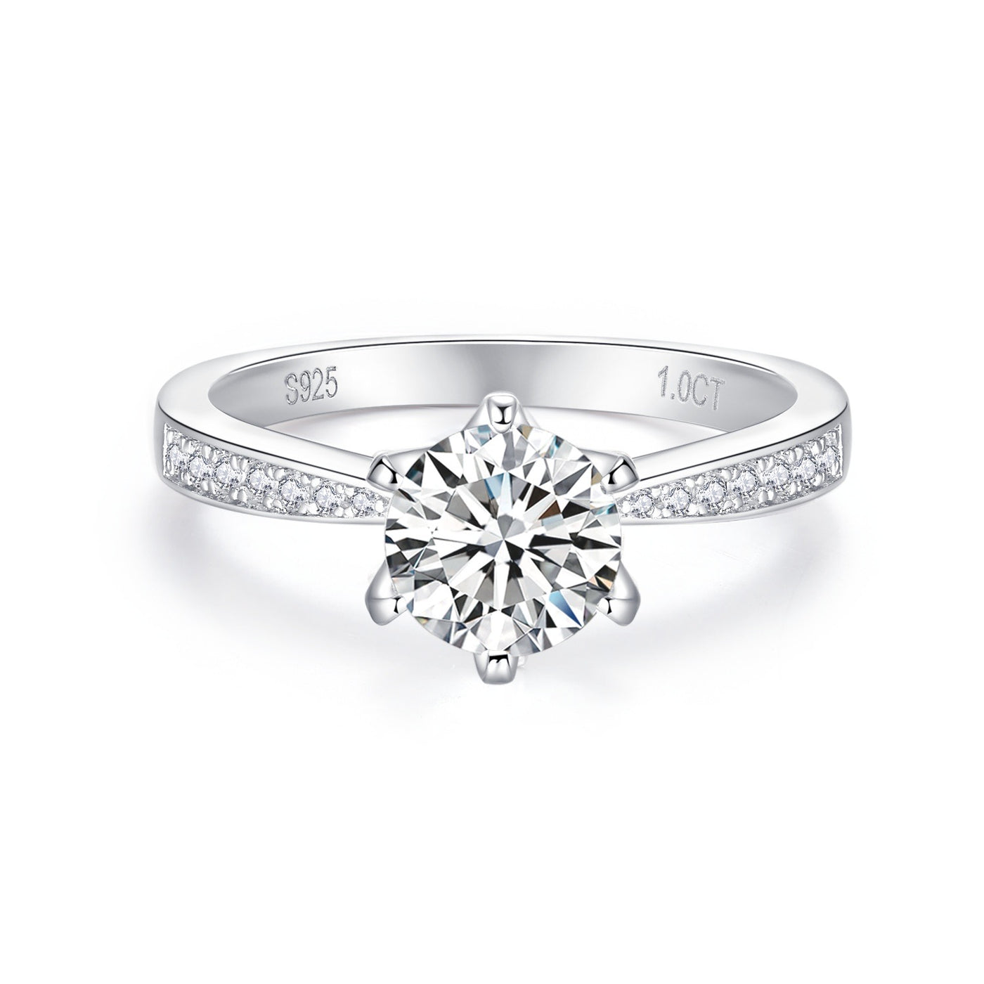 1/2/3CT Shiny Moissanite Ring Customizable Exclusive Name