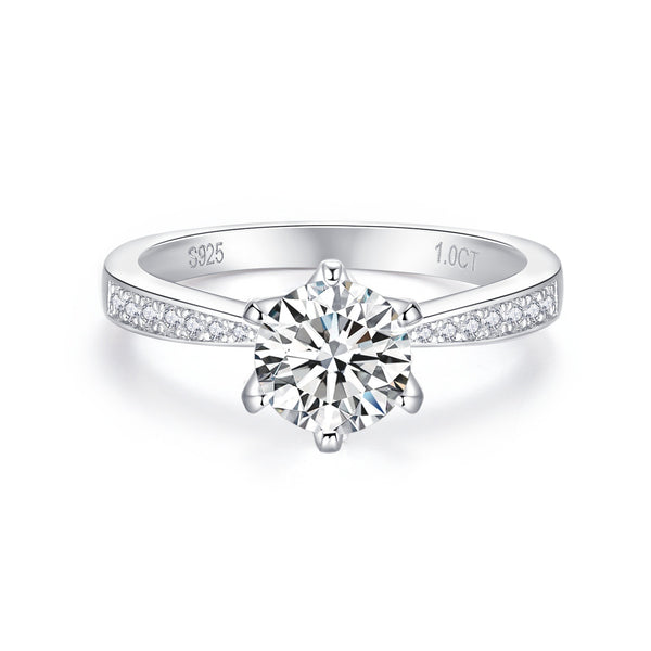 1/2/3CT Shiny Moissanite Ring Customizable Exclusive Name