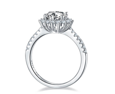 1.5CT Shining Sunflower Moissanite Ring