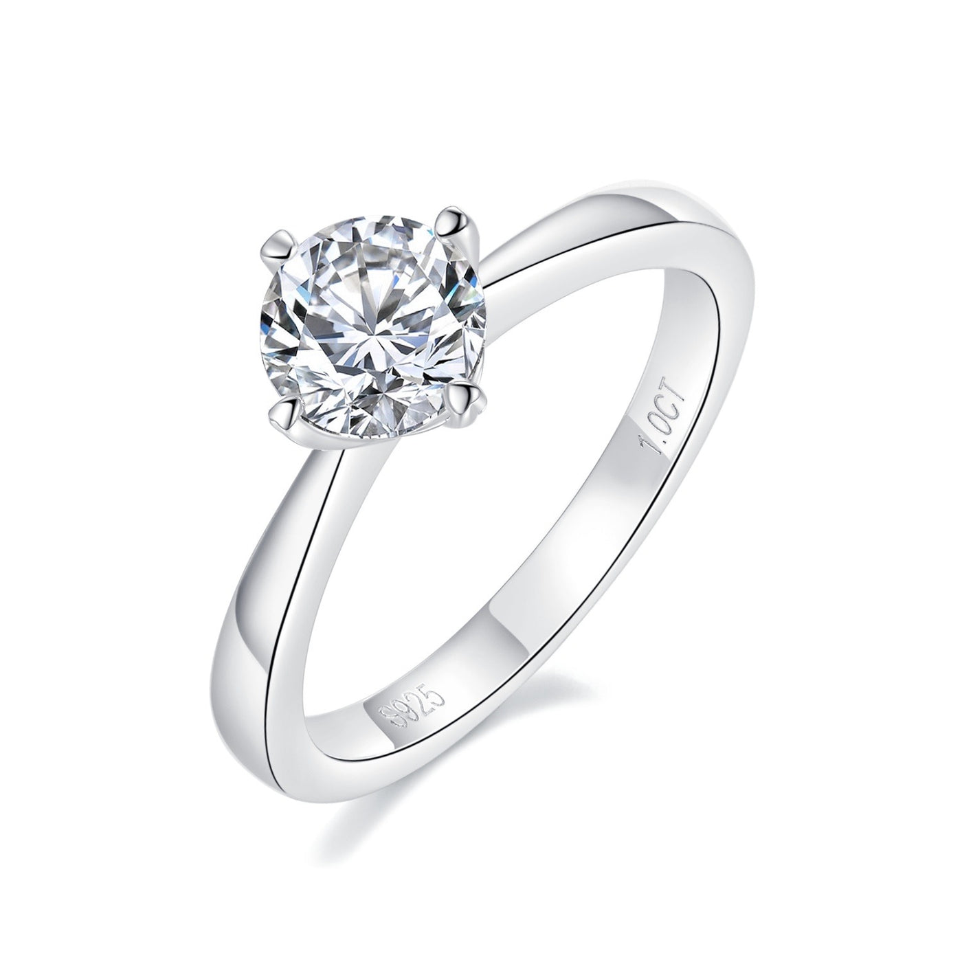 1CT 4-Prong Moissanite Ring Customizable Exclusive Name