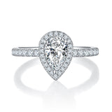 1.5CT Pear-shaped Mossanite Shiny Ring Customizable Exclusive Name