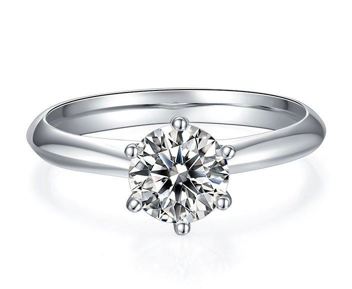 1CT 6-Prong Moissanite Ring Customizable Exclusive Name