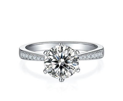 1/5CT 6-Prong Shiny Moissanite Ring Customizable Exclusive Name