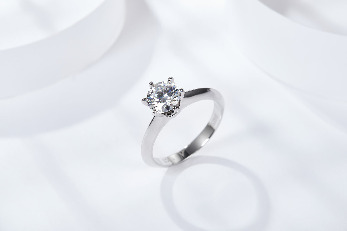 1CT 6-Prong Moissanite Ring Customizable Exclusive Name