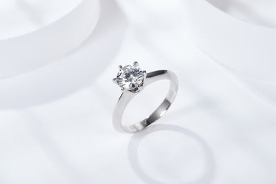 5CT 6-Prong Moissanite Ring Customizable Exclusive Name