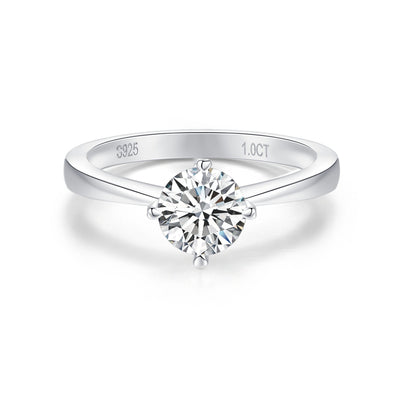 1CT 4-Prong Moissanite Ring Customizable Exclusive Name