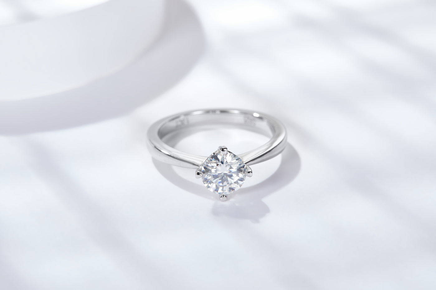 1CT 4-Prong Moissanite Ring Customizable Exclusive Name