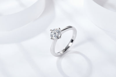 1CT 4-Prong Moissanite Ring Customizable Exclusive Name