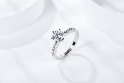 1/2/3CT Shiny Moissanite Ring Customizable Exclusive Name