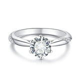 1/2CT Diamond Surround Moissanite Ring Customizable Exclusive Name