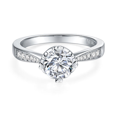 1CT Sparkling 4-Prong Moissanite Ring Customizable Exclusive Name