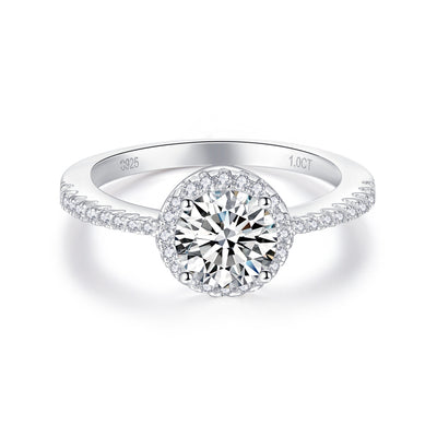 1/3CT Round Sparkling Moissanite Ring Customizable Exclusive Name