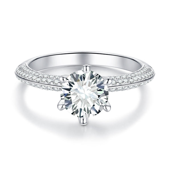 1/1.5/2CT Sparkling Moissanite Ring Customizable Exclusive Name