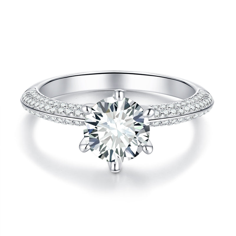 1/1.5/2CT Sparkling Moissanite Ring Customizable Exclusive Name
