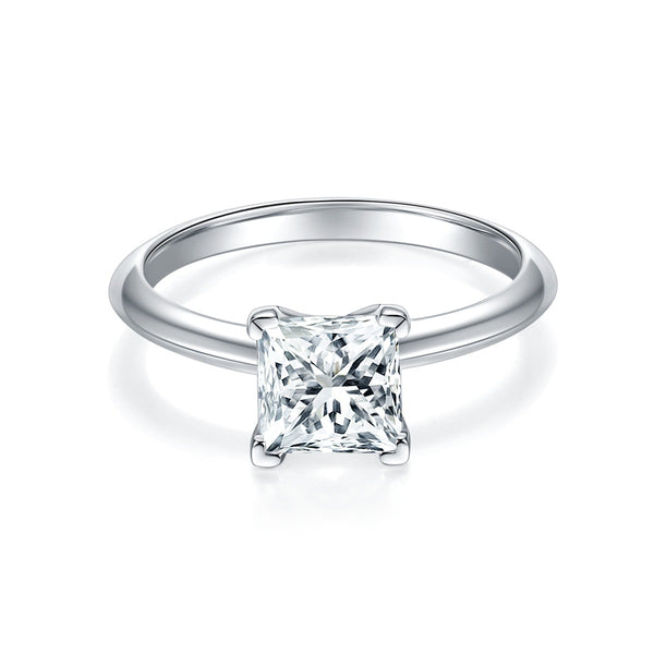 1.2CT Square Moissanite Ring  For Princess Customizable Exclusive Name