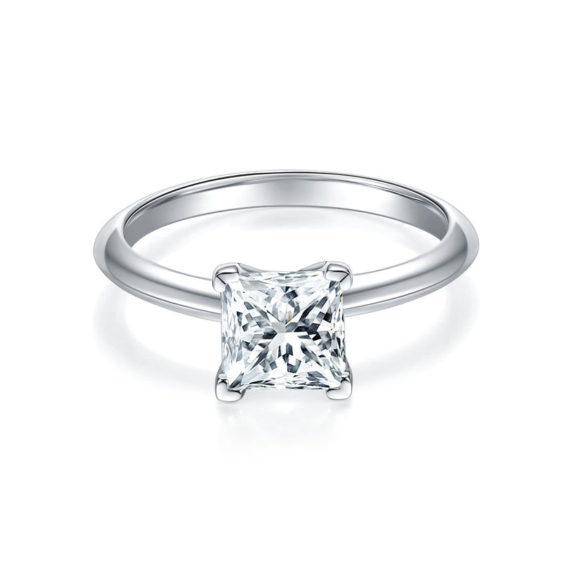 1.2CT Square Moissanite Ring  For Princess Customizable Exclusive Name