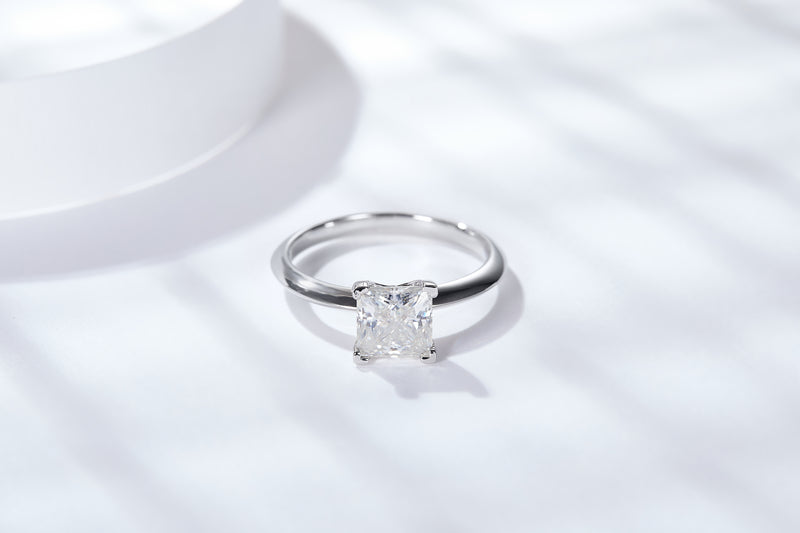 1.2CT Square Moissanite Ring  For Princess Customizable Exclusive Name