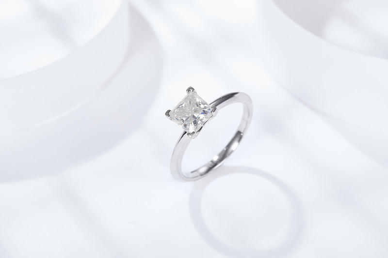 1.2CT Square Moissanite Ring  For Princess Customizable Exclusive Name