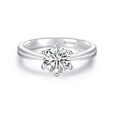 1/2/3CT 6-Prong Special Edition Moissanite Ring Customizable Exclusive Name